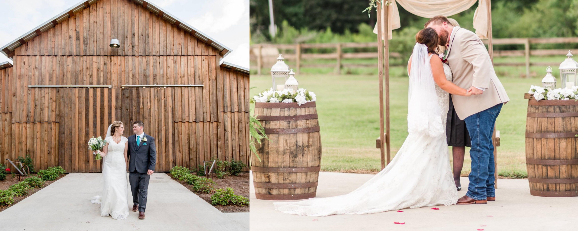 two newly weds at The Barn at TH Farm